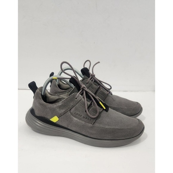 Cole Haan Men Shoe Grandsport Apron Toe Size 8M Gray‎ Suede Sneaker Pre Owned - Picture 2 of 11